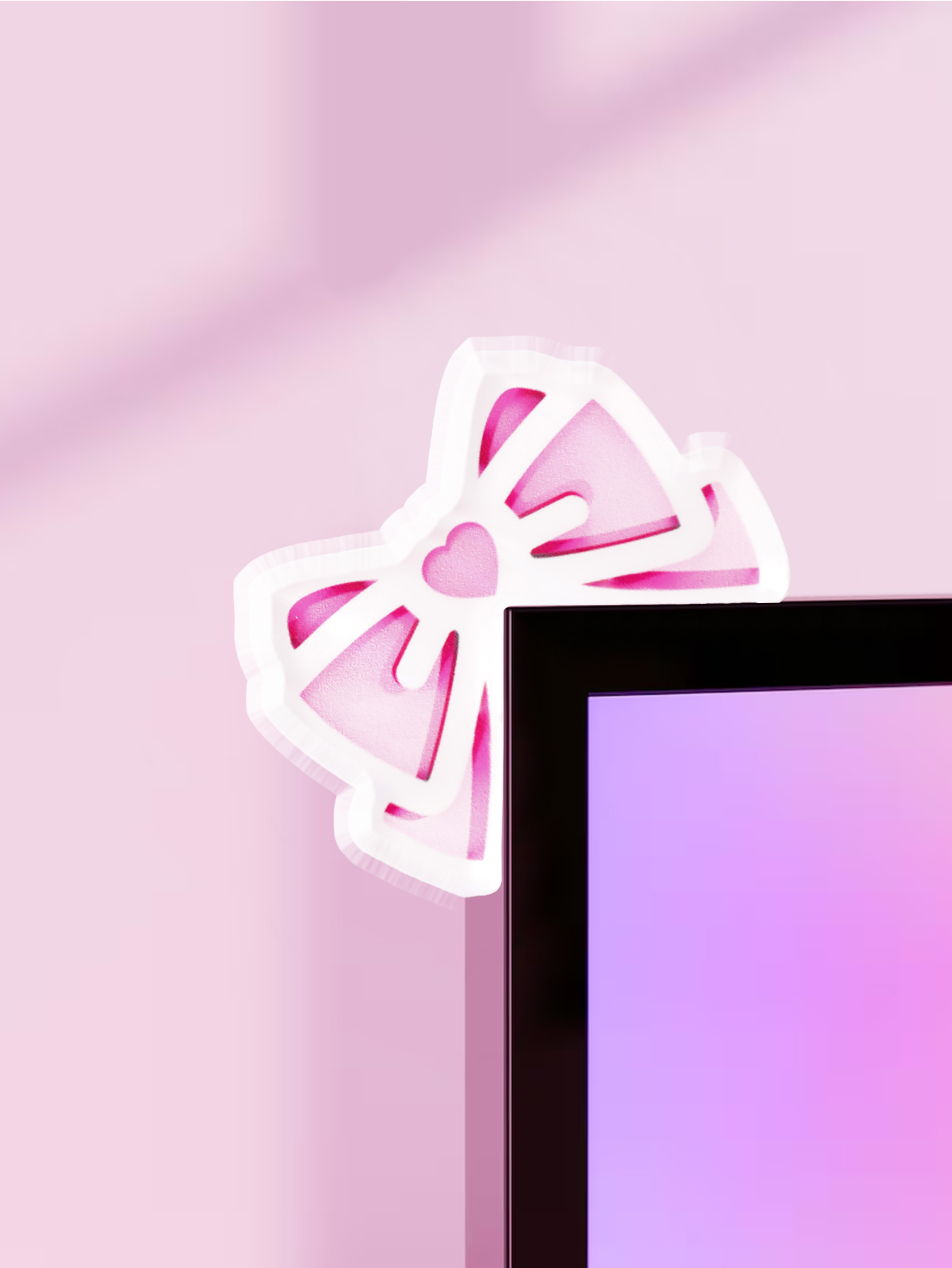 Kawaii Bow Monitor Decor Pink  - огляд і ціна Pc Gaming Pink